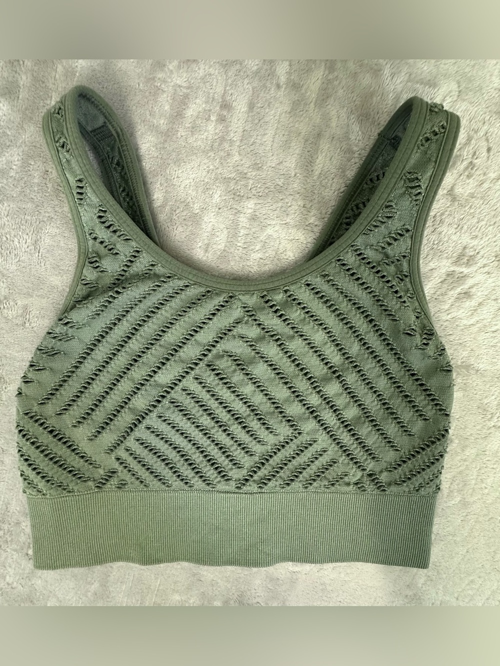 Victoria Sport Seamless Laser Cut Geometric Workout Bralette Size Small